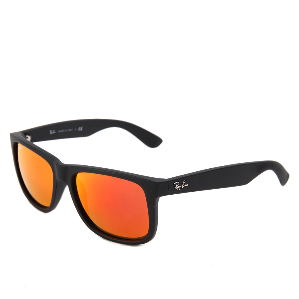 Ray-Ban Justin RB4165 622/6Q Rubber Black Brown Mirror Orange