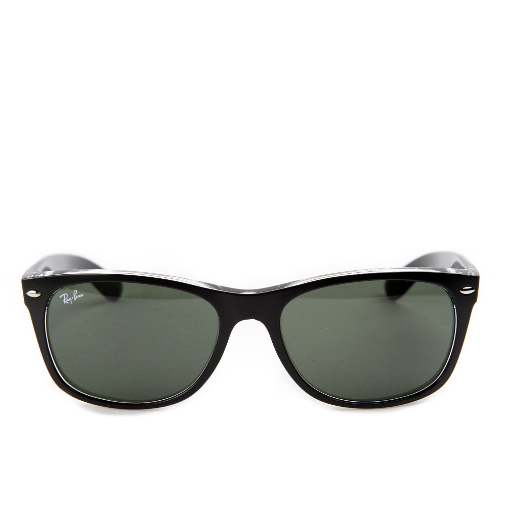 Ray-Ban New Wayfarer RB2132 6052 Clear Matte Black Green