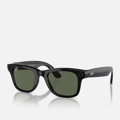 Ray-Ban Meta Wayfarer Shiny Black G15 Green