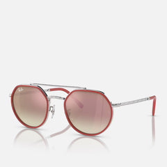 Ray-Ban RB3765 003/7O 53 Silver Brown Grad Brown Mirror Pink