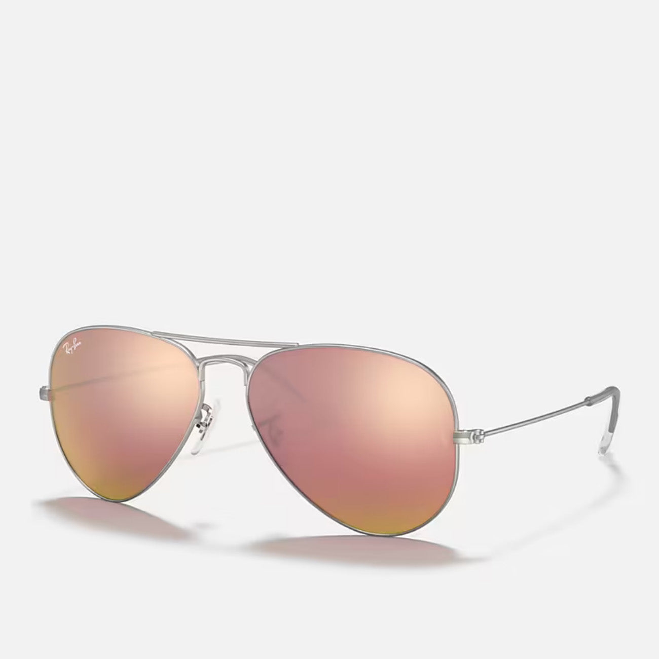 Ray-Ban Aviator Large RB3025 019/Z2 Matte Silver Brown Mirror Pink