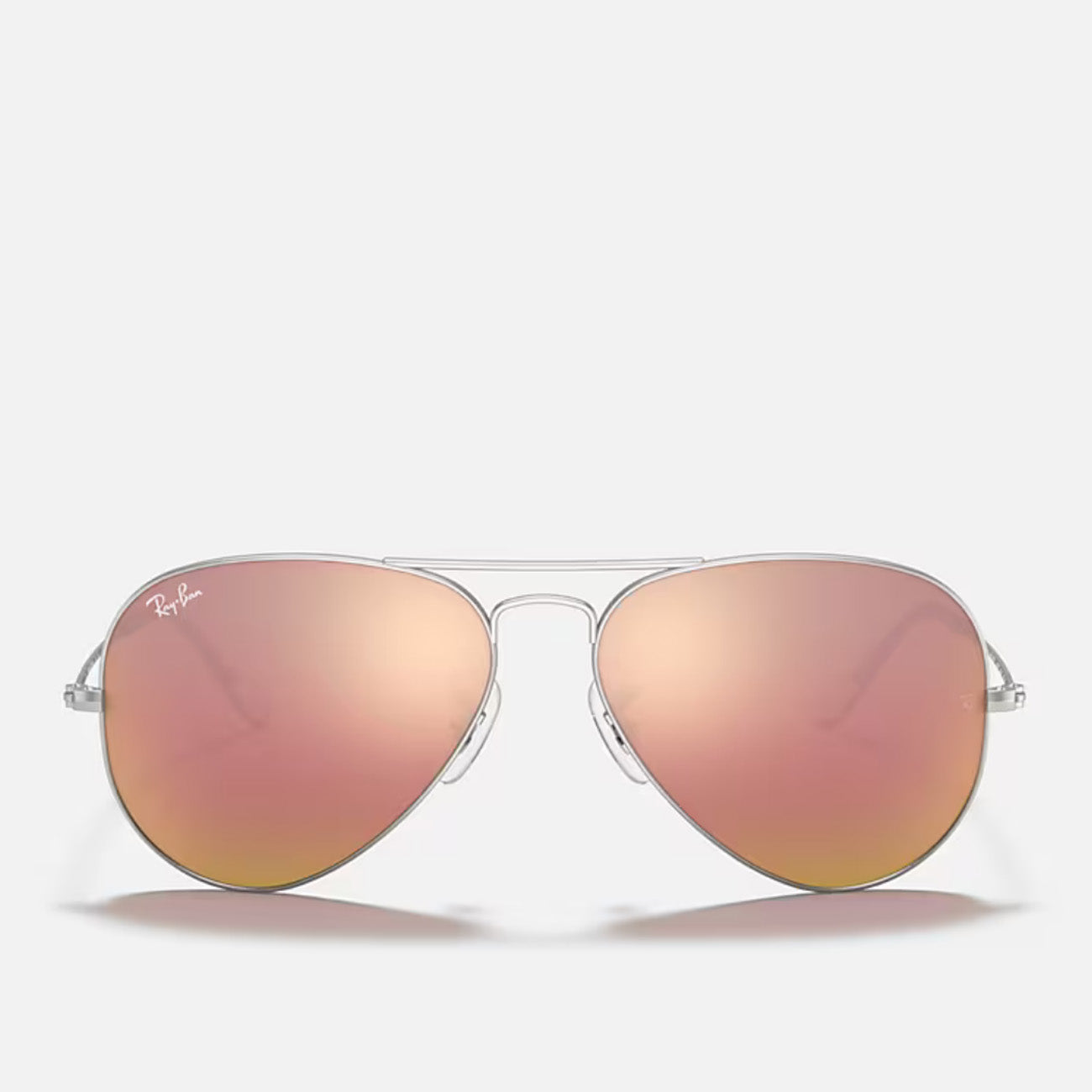 Ray-Ban Aviator Large RB3025 019/Z2 Matte Silver Brown Mirror Pink